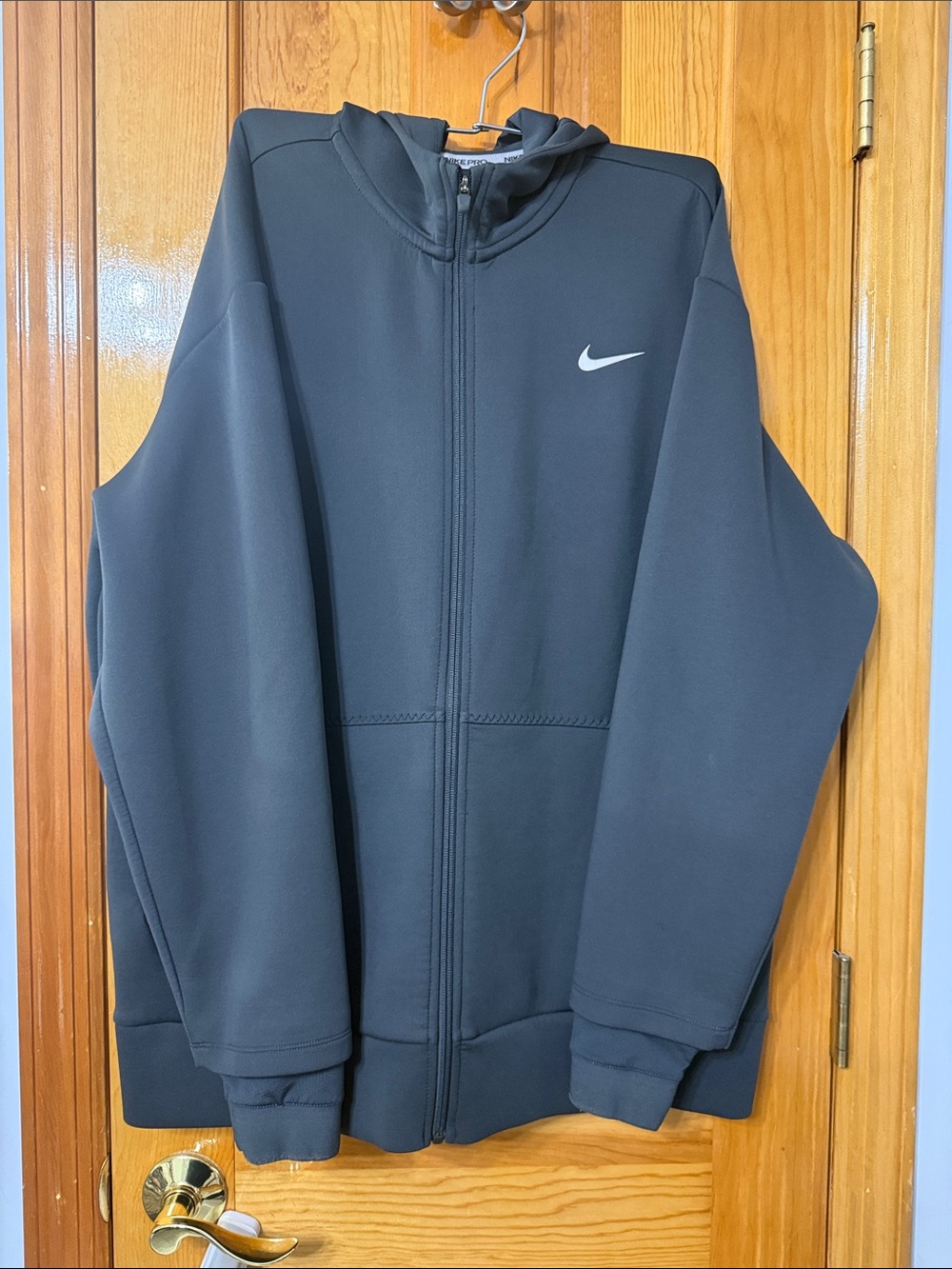 Nike Men's Charcoal Full-Zip Hooded Performance Jacket